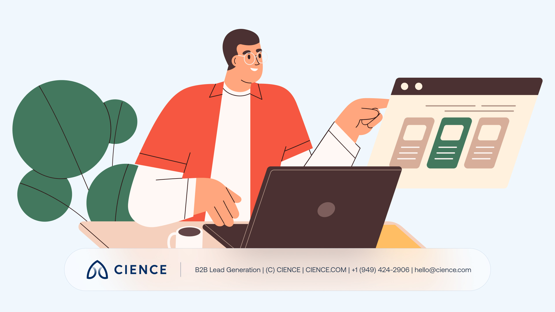 Website visitor tracking heatmap showing user click and scroll engagement patterns across a B2B landing page